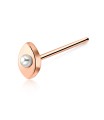 Pearl in Eye Silver Straight Nose Stud NSKA-203p